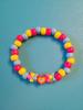 Радужный браслет Kandi Pride Ручной работы из бусин Эластичный браслет для фестиваля и вечеринки