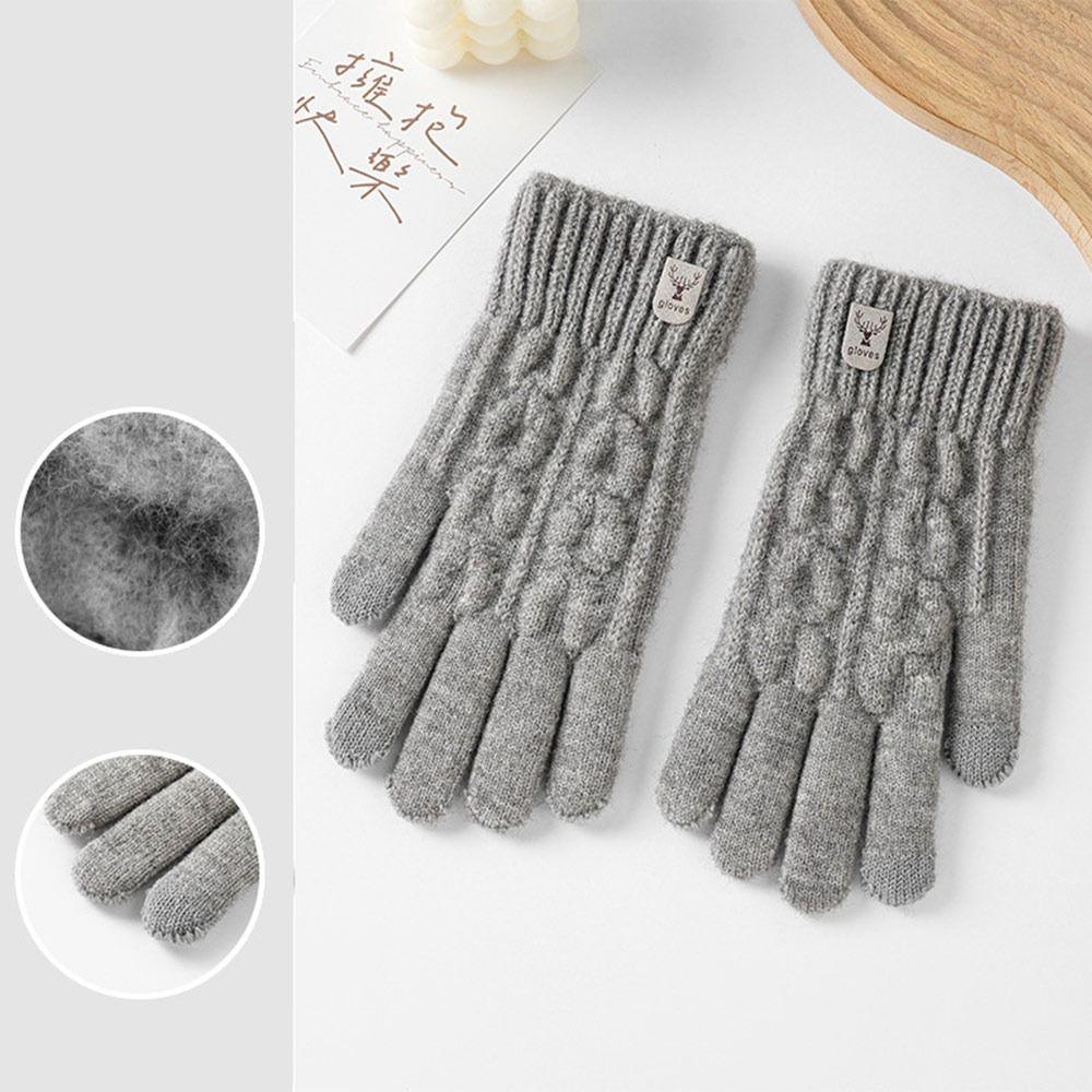 Windproof Winter Knitted Gloves Thickened Wool Gloves Fashion Touch Screen Gloves for Men Women