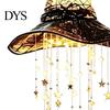 Adereços Pendurados para Festa de Halloween Sino de Chapéu de Bruxa Iluminado, Ornamento Oco Brilhante com LED com Ornamentos Assustadores para Entrada Franjas de Estrela, Chapéu de Bruxa,