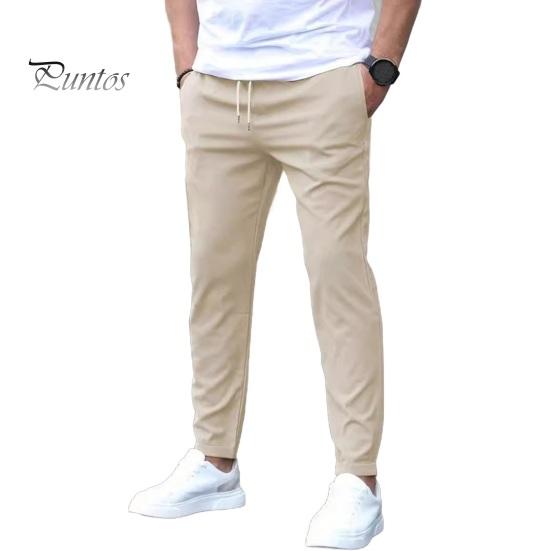 

Мужские брюки Ninth с боковыми карманами, облегающие, с эластичной резинкой на талии, однотонные, повседневные брюки для поездок на работу, занятий в спортзале XL бежевый