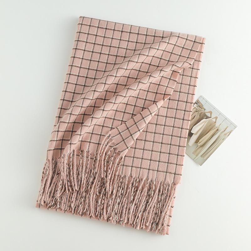 Damen High-End 2025 Karoschal: Imitation Kaschmir, Koreanischer Stil, Vielseitiger Herbst/Winter Warmer Nackenwärmer Schal.