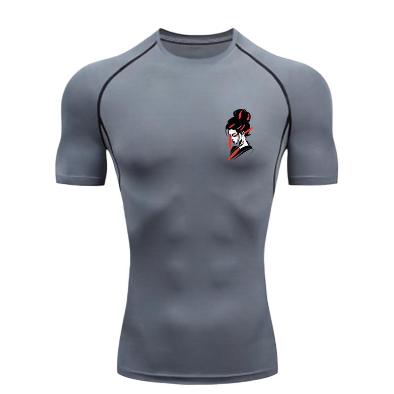 Men's Sports T-shirt for Fitness Sports Training Compression Quick Dry Short Sleeve T-Shirt Men's MMA Uniform Athletic Tees