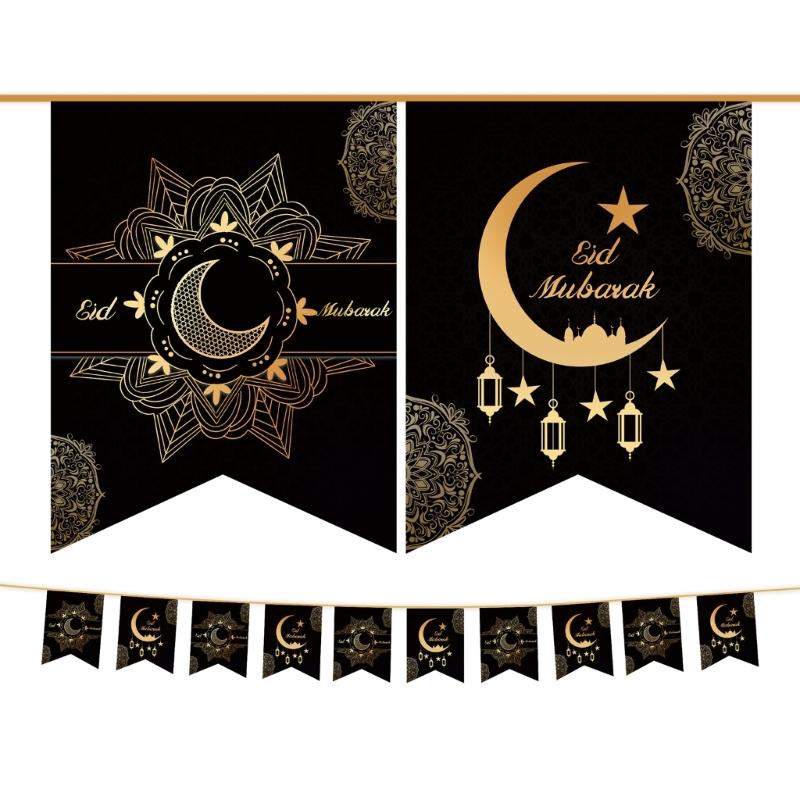Colorful Eid Flag Celebration Quality Eid Party Decor for Eid Festivities Long Lasting Flag Decorative Hanging Flag