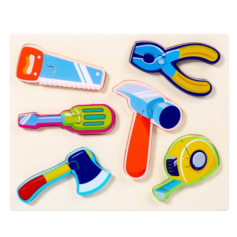 Geometric Three-dimensional Buckle Puzzle Children's Baby Early Education Wooden Puzzle Cognitive Product Interactive Wooden Educational Toy