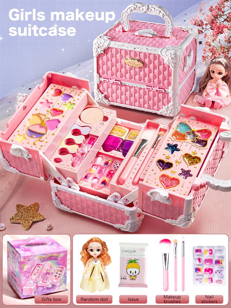 

Детский набор для макияжа Нетоксичный Имитация Косметика Чемодан Лак для ногтей Помада Детская игрушка для красоты и моды для девочки Подарки