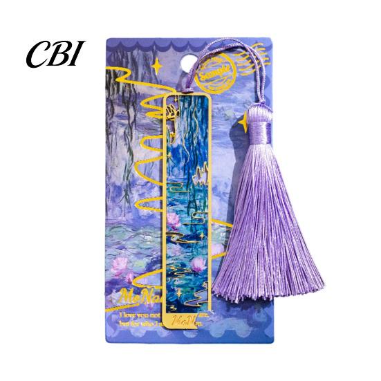 Hollow Carved Metal Bookmark Bookmarks with Tassel, Out Oil Painting Theme Book Unique Gift Page Mark, Reading Accessory for Lovers, Women, Teachers,