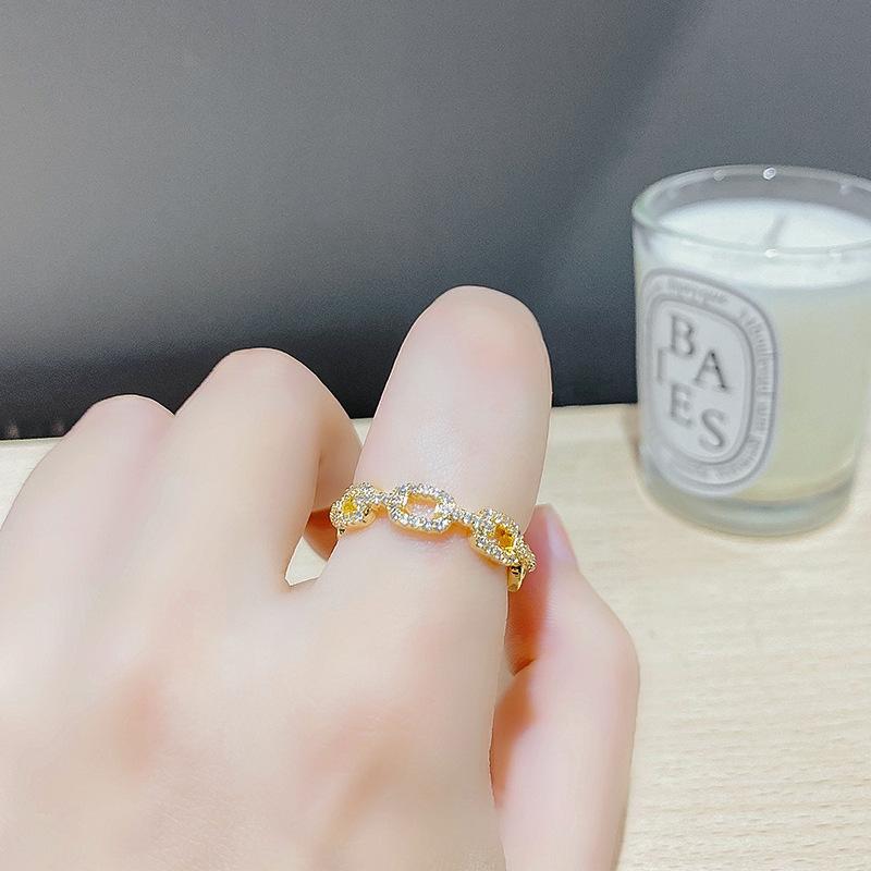Adjustable Women's Ring Temperament Tide Ring Design Fashion Personality Commuter Style Index Finger Ring Wedding Party Jewelry Elegant Accessories