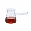 Caffettiera in Vetro con Manico Laterale Resistente al Calore Design Turco Server Trasparente Borosilicato