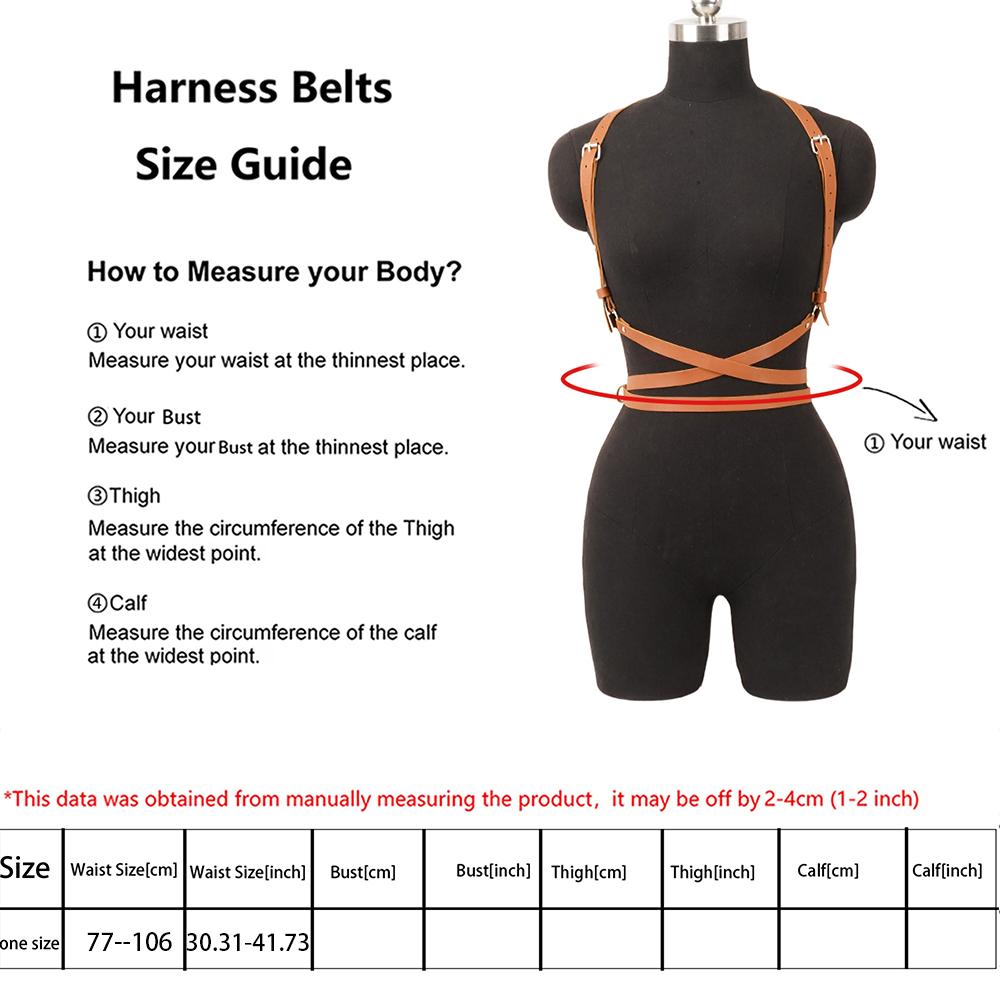 Brown Leather Harness Women Body Chest Strap – Adjustable Fashion Accessories