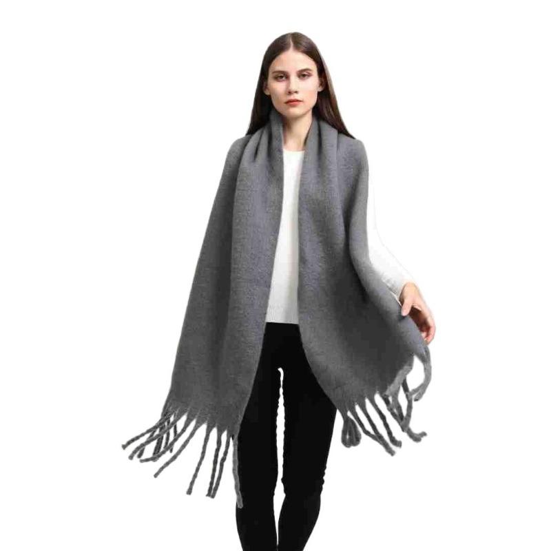 Versatile imitation cashmere solid color scarf women's winter new multi-color warm long shawl scarf