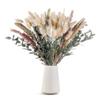 Dried Pampas Grass Decor, 100 PCS Pampas Grass Contains Bunny Tails Dried Flowers, Reed Grass Bouquet for Wedding Boho Flowers Home Table Decor