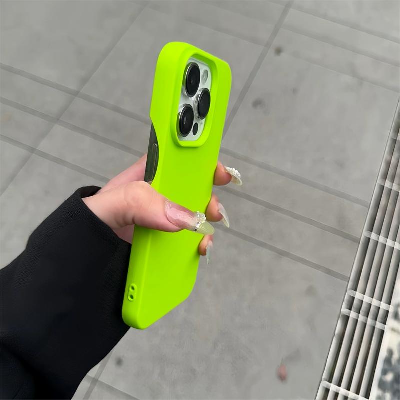 Soft TPU Ultra Thin Matte Phone Case for iPhone 16 15 14 Plus 13 12 11 Pro Max Fluorescent Neon YK2 Color Shockproof Skin Cover