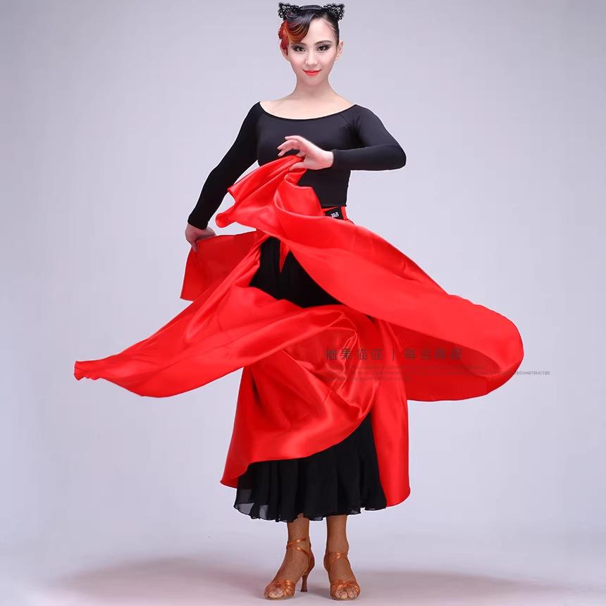 Girls Latin Dance Skirt Female New Pasodoble Dance Skirt Cape Performance Competition Wear Female Dancing Wear