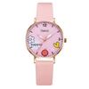 Kids Watches Pink Cute Children's Wristwatch Cartoon Pattern Quartz Watch Set for Girls Fashion Students' Clock