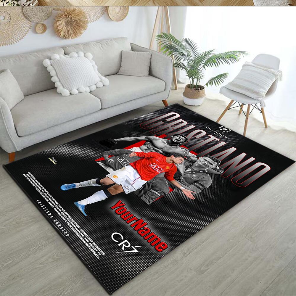 Cristiano Ronaldo 18 Customized Name Floor Mat Perfect for Dormitory Game Room Entryway Outdoor Antislip Carpet Office home decor Wedding Party Gift