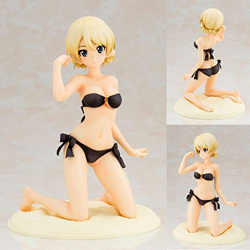 Girls und Panzer Darjeeling Ver. Figure (Movie Version) with Long Hair Parts, 1/7 Scale Pre-painted PVC Figure, Garupan