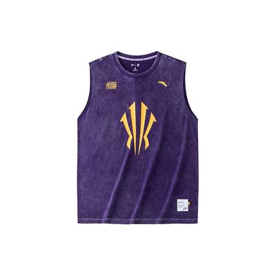 Kyrie Serie Buchstaben Logo Print Rundhals Pullover Weste Unisex Westen Tiefviolett 172421113-2