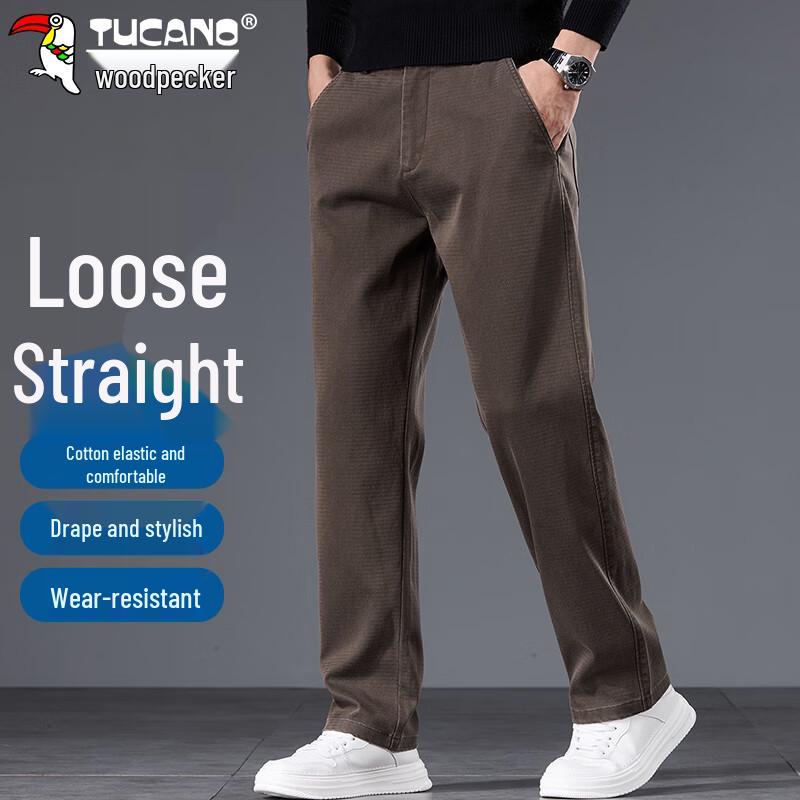 

TUCANO Men s Autumn/Winter Loose Straight Business Casual Long Pants 34