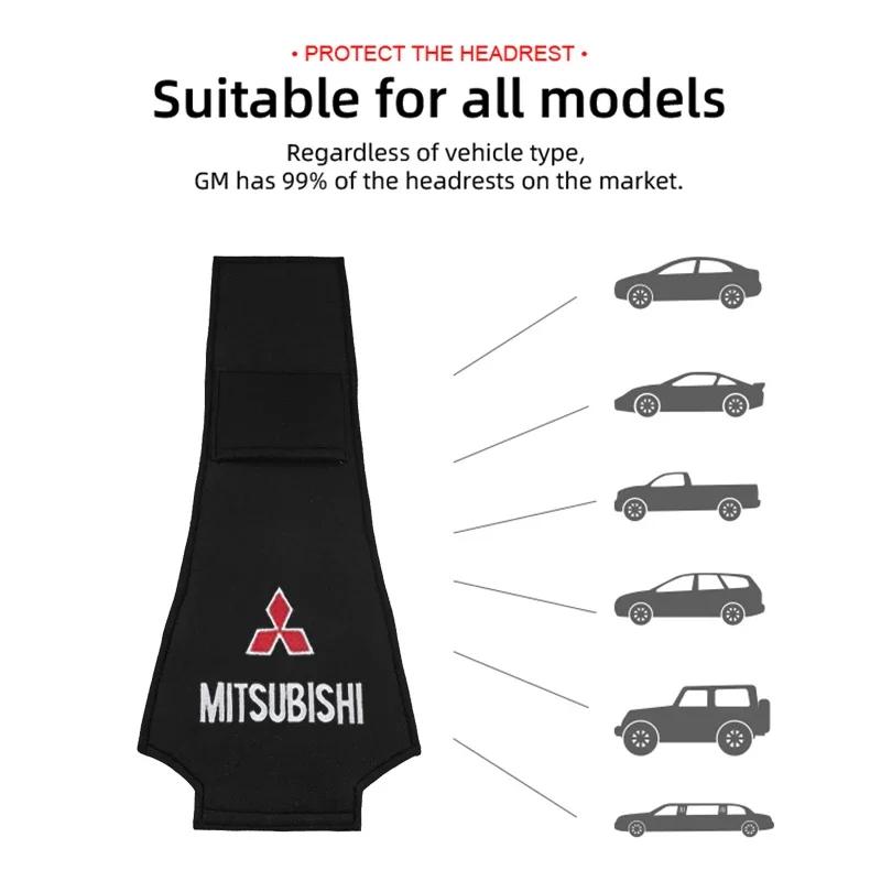 Cotton Car Headrest Cover Pillow Towel for Mitsubishi Ralliart ASX Pajero Eclipse Lancer 9 Pajero Outlander L200 Galant Montero