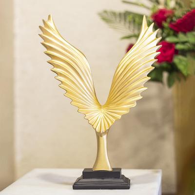 Statue Décorative Ailes Dorées pour Décoration Maison & Bureau Pièce Maîtresse pour Décoration de Table | Figurine Décorative