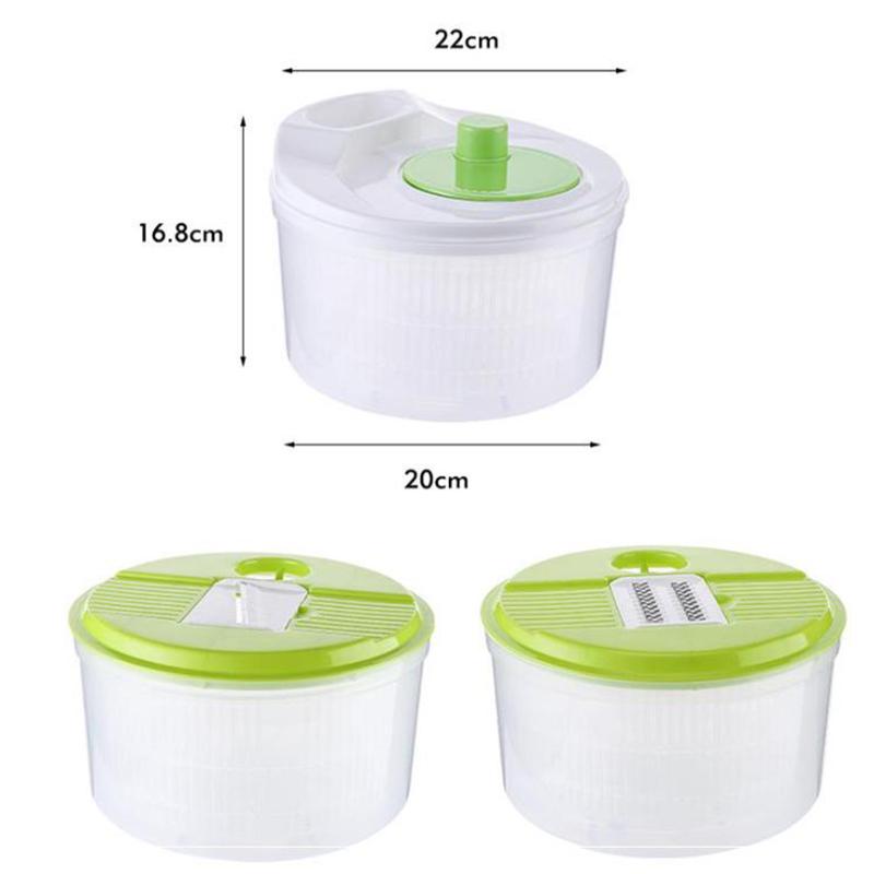 Household Salad Dryer Salad Spinner Vegetable Dehydrator Multi-Function Absorbent Basket Manual Vegetable Dryer Kitchen
