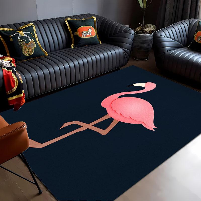 HD Printing Pink Flamingo Large Area Carpets for Home Living Room  Kids Bedroom Sofa Doormat Kitchen Floor Rugs Anti-slip  Decor