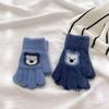 - Year-old children's cartoon bear gloves winter warm boy's five-finger 2 new full-finger finger warm gloves
