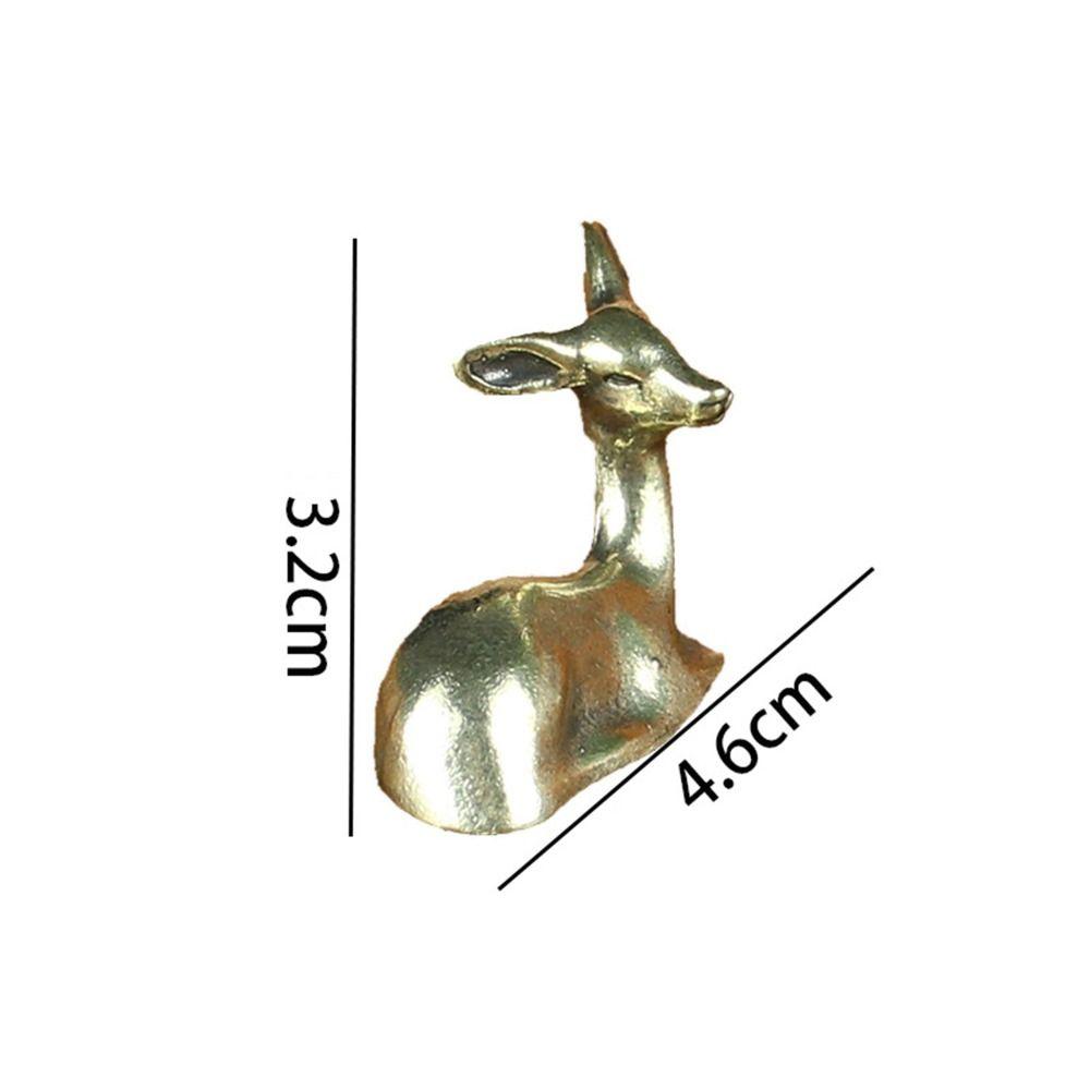 Tea Pets Vintage Brass Deer Sculpture Elegant Lucky Deer Figurines Solid Copper Unique Christmas Deer Ornament Garden Decoration