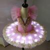 Tutu Ballet Led Light Swan Lake Ballerina Pancake Girl Ballet Dress Kids Dance Costumes