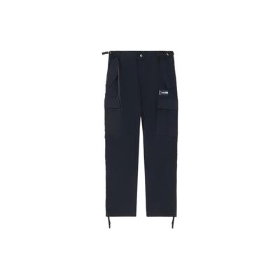 Lining Solid Color Buttoned Straight-Leg Casual Pants Men Bottoms Black AKXS087-2