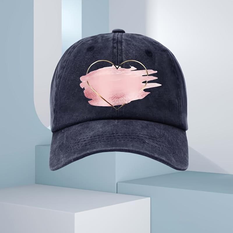 Ladies' High-quality Geometric Heart-shaped Printed Baseball Cap - Seasonal Universal