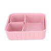 Cajas de Almuerzo de Silicona 3 Compartimentos Extraíbles Reutilizables a Prueba de Fugas Contenedores de Comida para Escuela Trabajo Viajes Aptos para Microondas 880ml