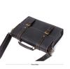 Genuine Crazy Horse Leather Men's Briefcase and Crossbody Bag