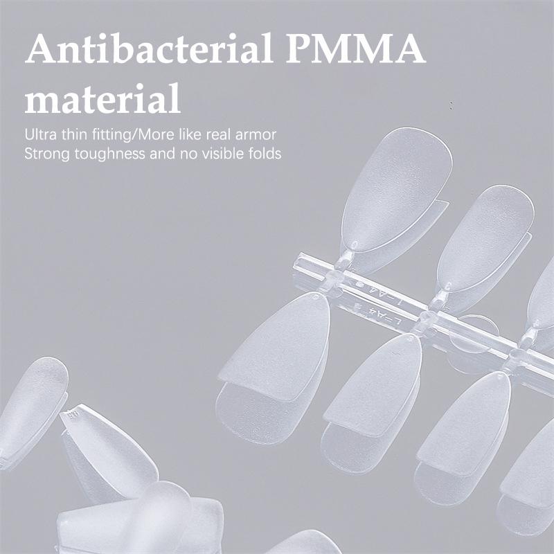 100Pcs/Box False Nails Transparent Press On Nails Coverage False Nails Tips Short Shaped Water Drop Full Sticker For Nails