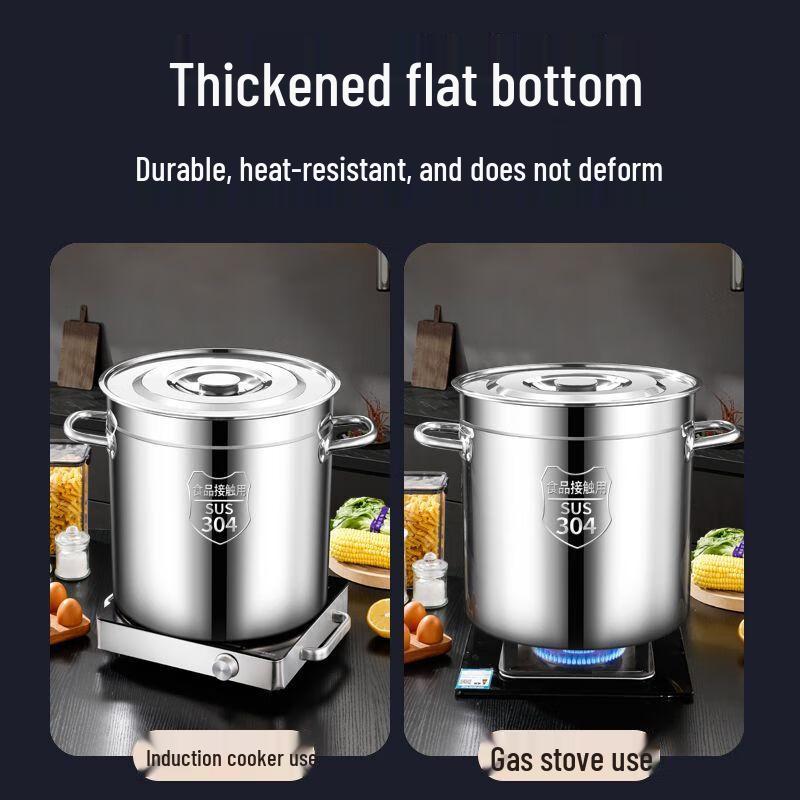 Großer Edelstahltopf (304) mit Deckel