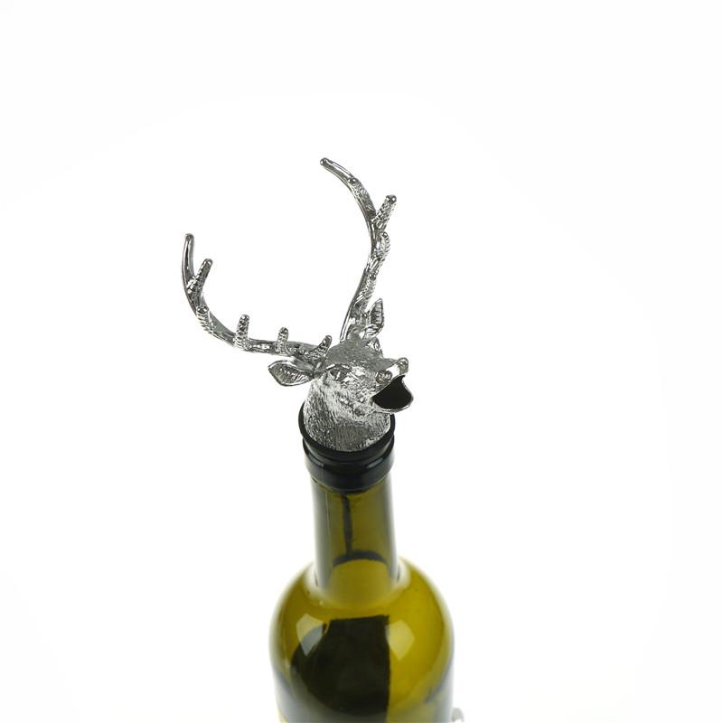 Wine Bottle Sealer Cork Pourer Stopper Antler Stag Red Wine Deer Head
