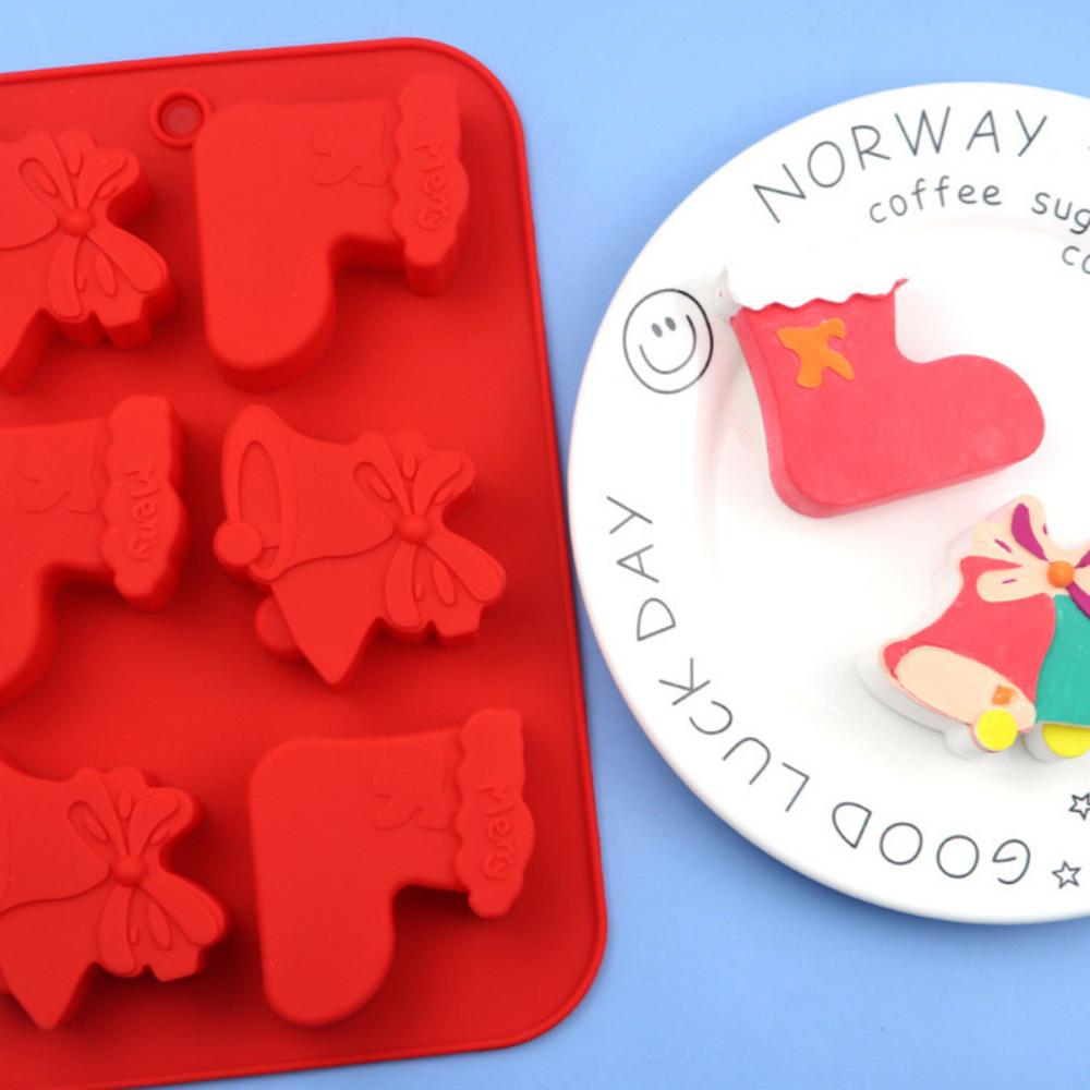 6 Christmas Socks Silicone Cake Mold Christmas Silicone Chocolate Mold DIY Cake Silicone Baking