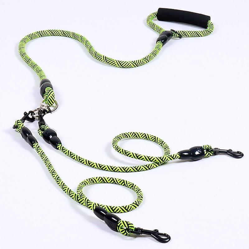 Dog Leash One-drag-three Dogs Leashes Double-head Leash for Dogs Walking Detachable Leashes Soft Handle Dog Chain Pet Products