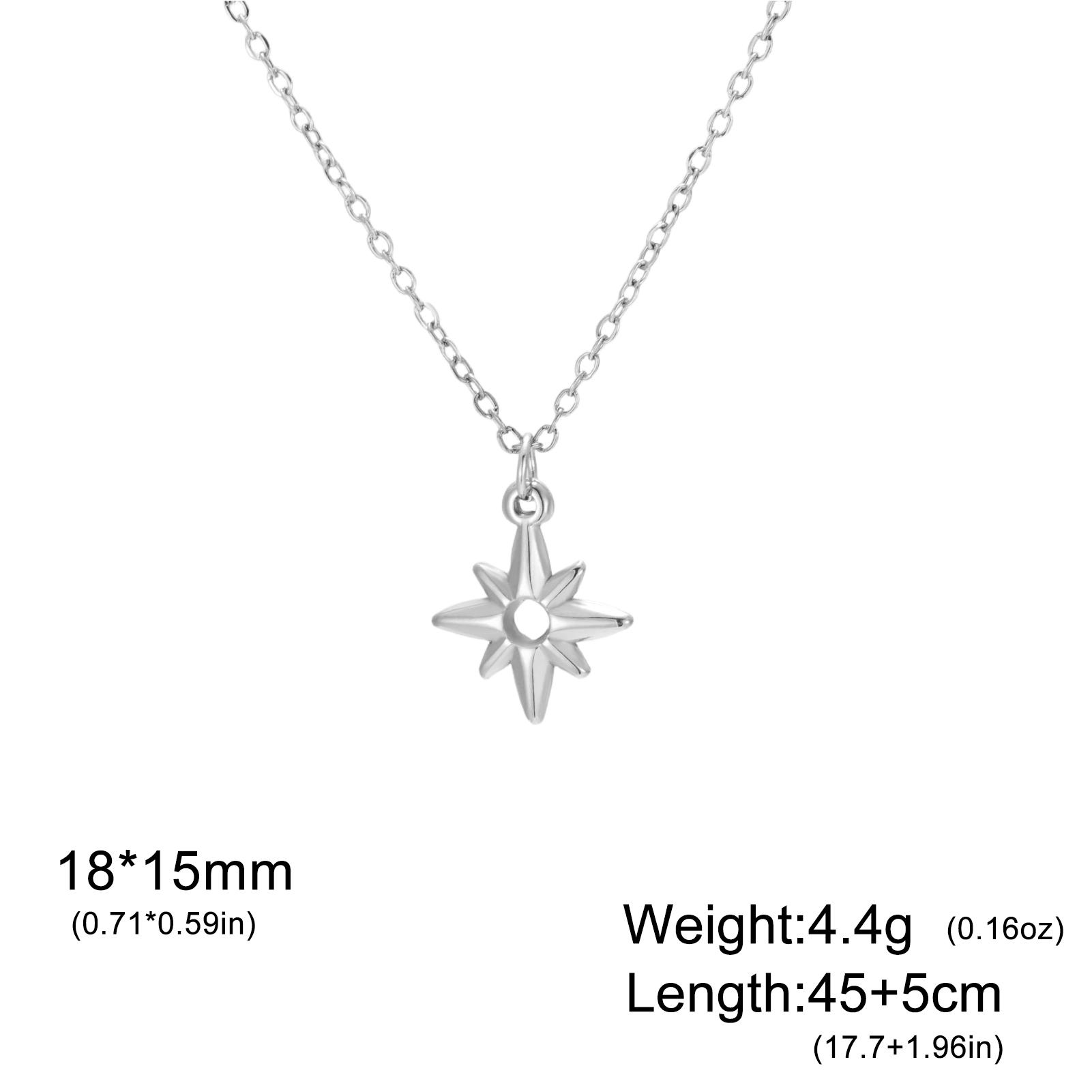 

My Shape North Star Pendant Necklaces for Women Men Stainless Steel Choker Hip Hop Accessories Jewelry Party Gifts for Friends 45cm