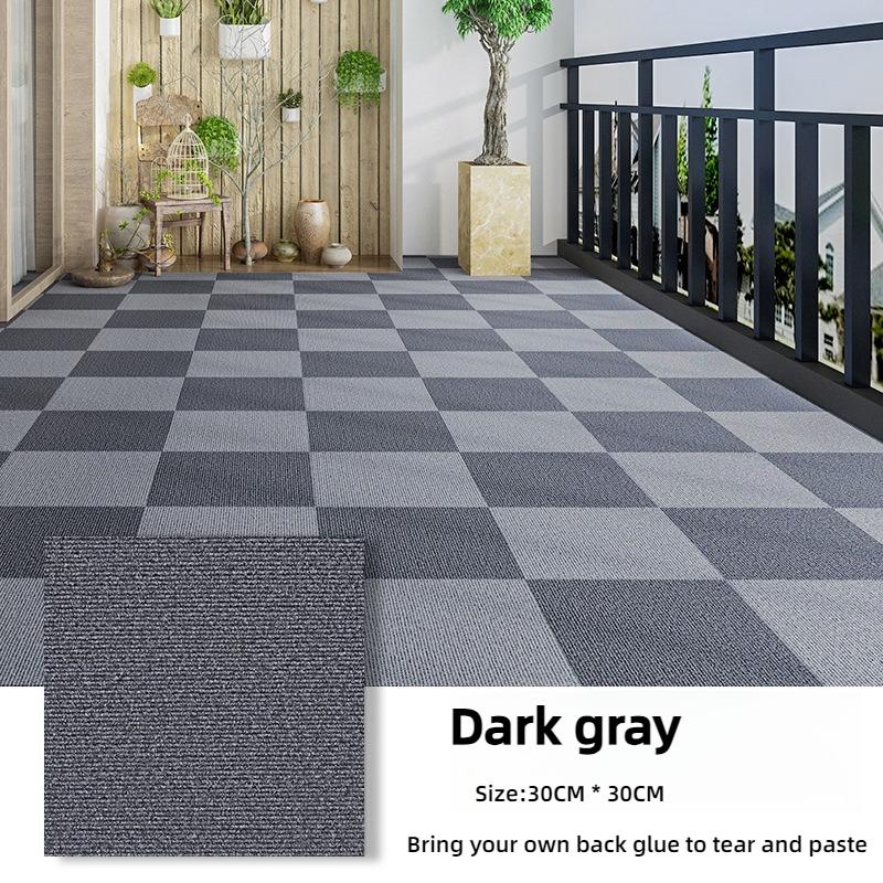 Square Self-Adhesive Carpet Tiles for Office and Home, Non-Slip Foam Backed Polyester Carpet, Solid Color Pattern , Office and Porch Decoration