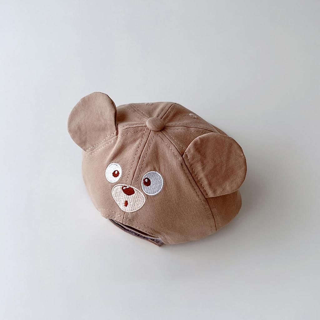 Cartoon Bear Ear Baby Baseball Cap Cute Solid Color Infant Peaked Hat Summer Cotton Kids Boy Girl Sun Visor Hats