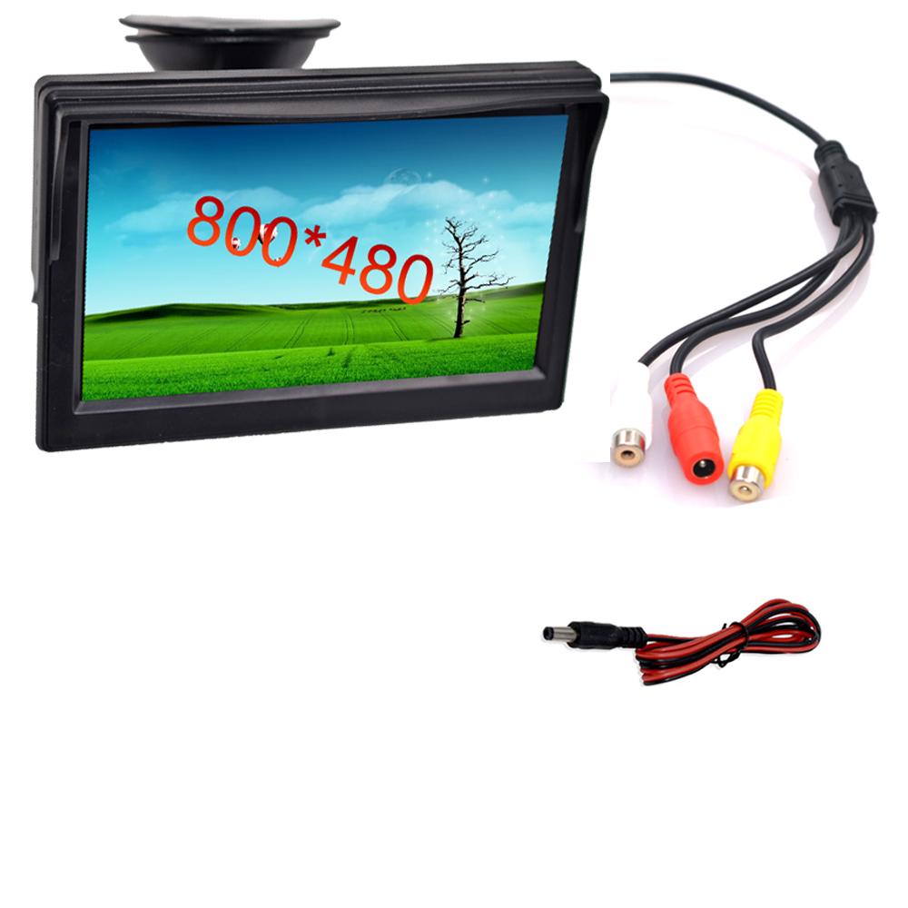 

2026 Камера заднего вида для парковки с 5-дюймовым автомобильным монитором TFT LCD Digital 800*480 16:9 Экранов 2-сторонний Видеовход