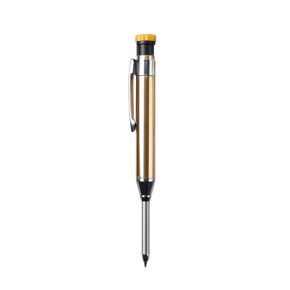 1-6Pcs Metal Solid Carpenter Mechanical Pencil Set with Sharpener Lead Core Deep Hole Construction Marking Scriber Tool Supply