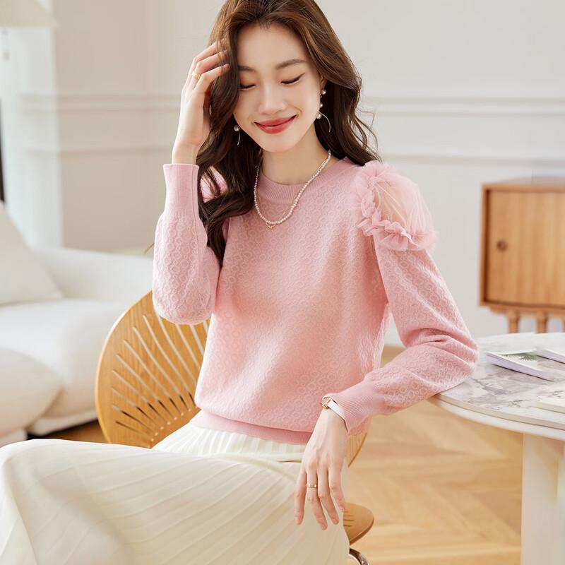 

Srcr Women s Crochet Knit Wool Blend Top M