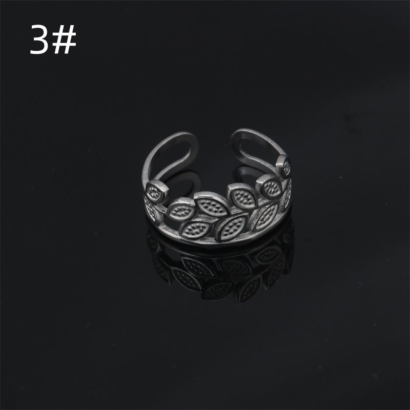 

Регулируемое открытое кольцо из нержавеющей стали в виде кленового листа - Унисекс, ювелирное изделие для пальца из титановой стали Size 8