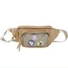 Japanese ins niche baby bag pain bag transparent badge breast bag, millet display messenger bag female student fanny pack