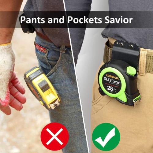 Healvaluefit Tape Catcher Belt Tape Measure Holder, Discreet Tape Measure Belt Clip, Fits Tool Belts and Tape Accessories up to 2 Inches