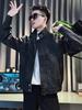 2025 new American men's leather jacket spring and autumn popular men's clothing high-end sense versatile loose jacket