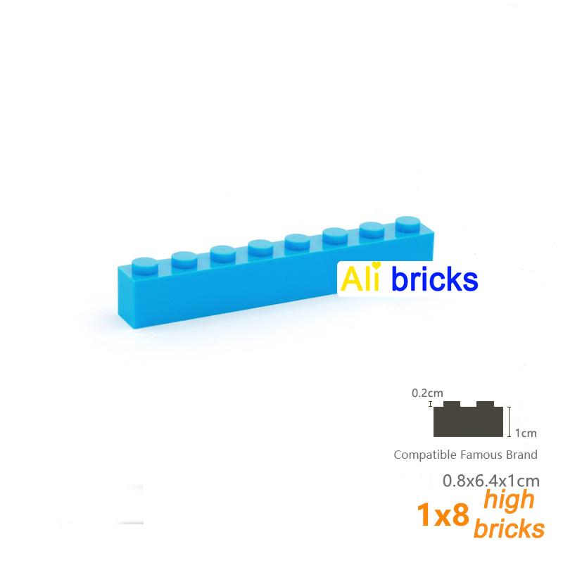 6pcs/lot DIY Blocks Building Bricks Thick 1X8 Educational Assemblage Construction Toys for Children Size Compatible With Brand