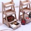 1Pcs Dollhouse Miniature Plant Wooden Shelf Flower Stand Simulation Furniture Fairy Garden Tool Storage Rack Decoration Accessor